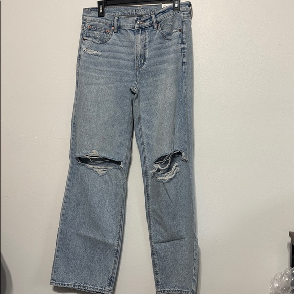 American Eagle AE Strigid Ripped High-Waisted Stovepipe Jeans NWT - Picture 4 of 10